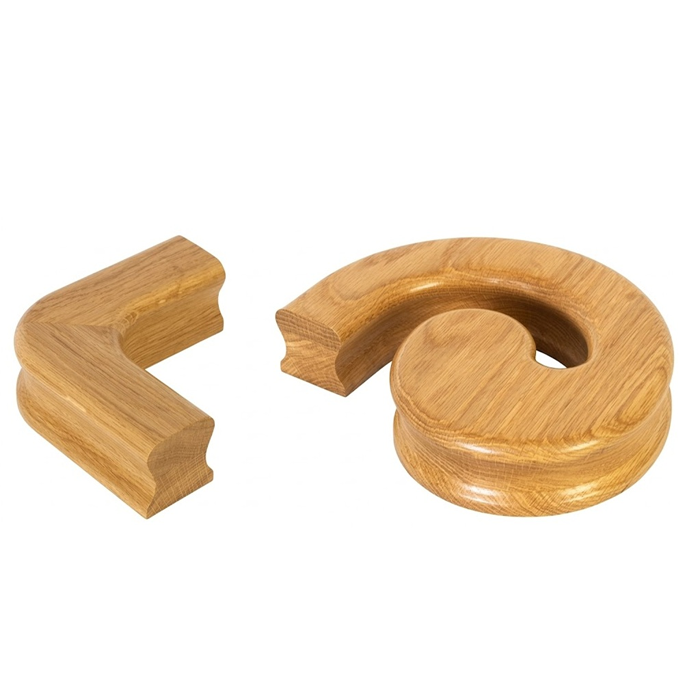 Oak Lacquered Finish Handrail Fittings